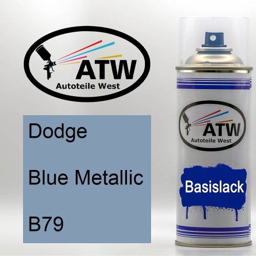 Dodge, Blue Metallic, B79: 400ml Sprühdose, von ATW Autoteile West.